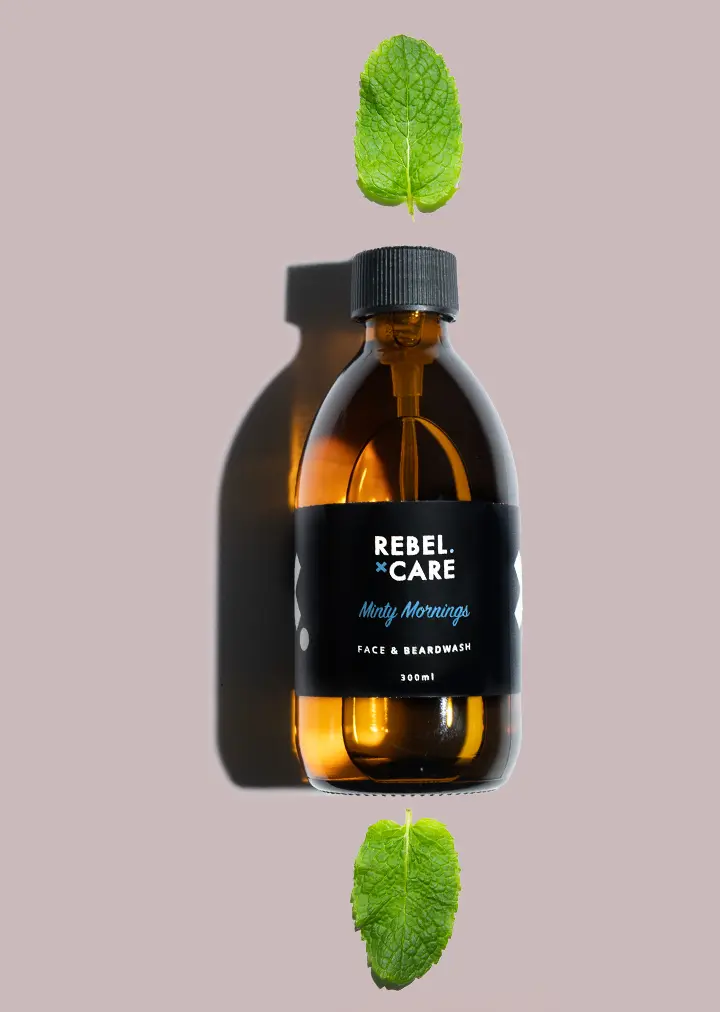 Rebel care Minty mornings face and beard wash refill with natural ingredients